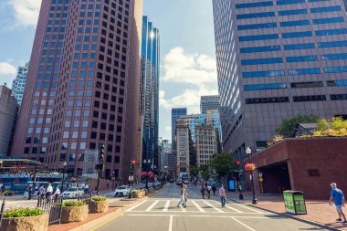 Streets and tall buildings of Boston