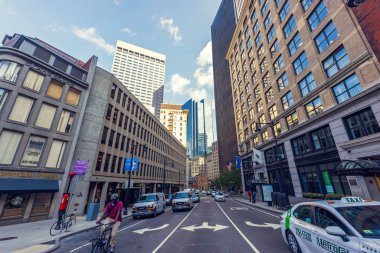 Streets and tall buildings of Boston