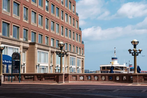 Buildings at the port and harbor of Boston — Stok fotoğraf