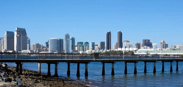 Panorama Muelle San Diego Con Paisaje Urbano Sobre Fondo California — Foto de Stock
