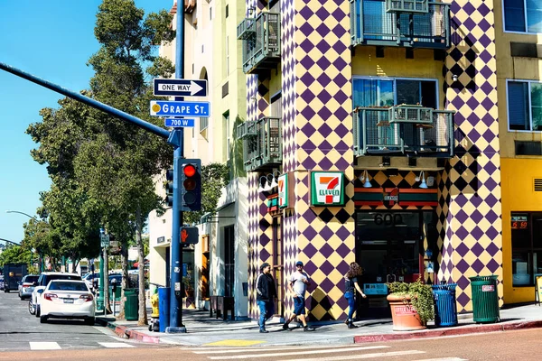 San Diego California September 2019 Seven Eleven Store Little Italy — Zdjęcie stockowe