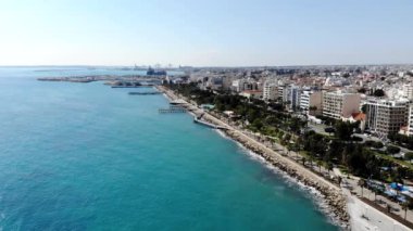 Limasol kenti ve liman limanının insansız hava aracı görüntüsü, Kıbrıs