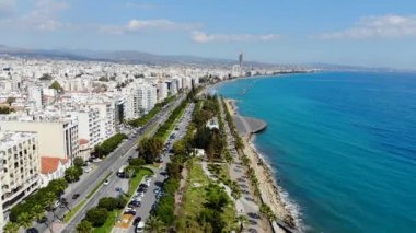 Limasol kenti ve liman limanının insansız hava aracı görüntüsü, Kıbrıs