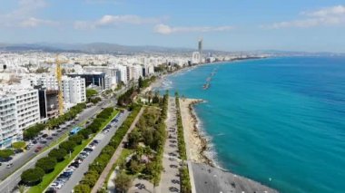 Limasol kenti ve liman limanının insansız hava aracı görüntüsü, Kıbrıs