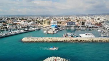 Limasol kenti ve liman limanının insansız hava aracı görüntüsü, Kıbrıs