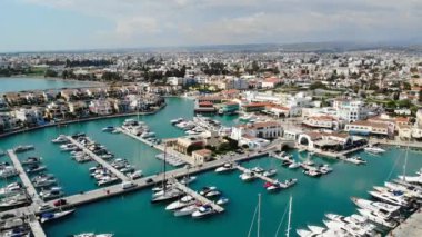 Limasol kenti ve liman limanının insansız hava aracı görüntüsü, Kıbrıs