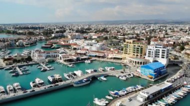 Limasol kenti ve liman limanının insansız hava aracı görüntüsü, Kıbrıs