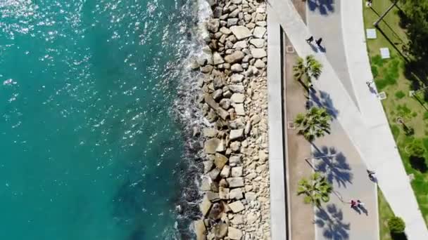 Vista Drone Cidade Limassol Porto Marina Chipre — Vídeo de Stock
