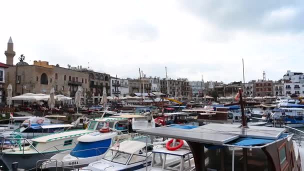 キレニア キプロス 2020年2月15日 島の北部 キレニアの港と港のボート — ストック動画