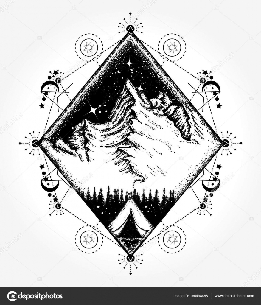 camping tattoo and t shirt design symbol of tourism travel camping tattoo and t shirt design symbol of tourism travel