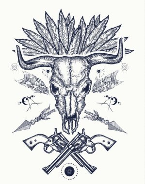 Bison Skull Tattoo Free Vector Eps Cdr Ai Svg Vector Illustration Graphic Art