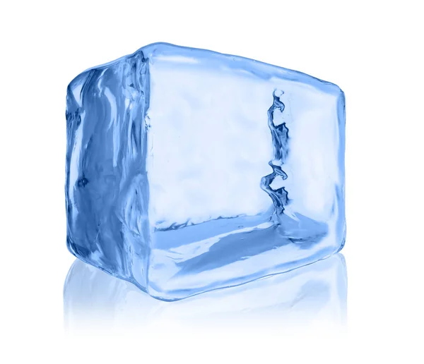 Ice cube on white background — Stock Photo, Image