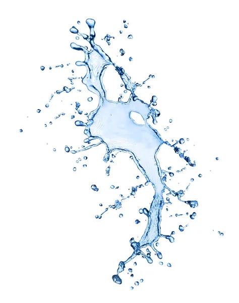 Wasser spritzt vereinzelt auf weißem Grund — Stockfoto