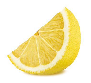 Beyaz arka planda izole edilmiş limon dilimi