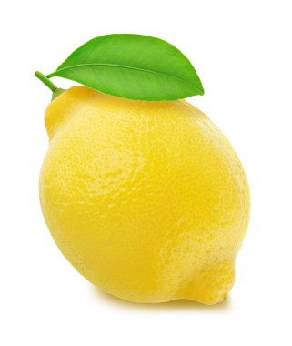 beyaz arkaplanda yaprak izole limon