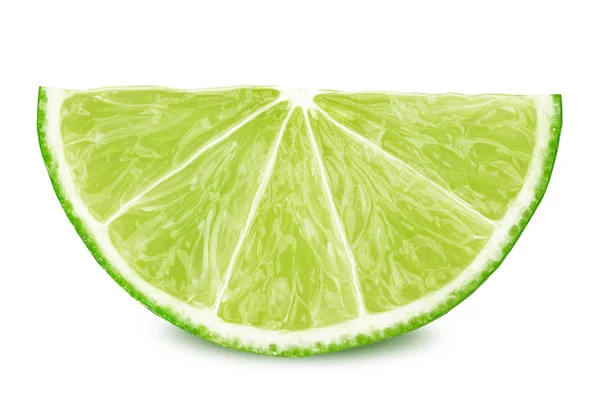 Slice of lime isolated on white background — Stock Photo, Image