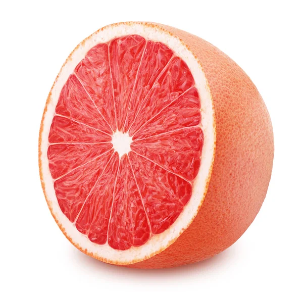 De helft van rode grapefruit geïsoleerd op wit — Stockfoto