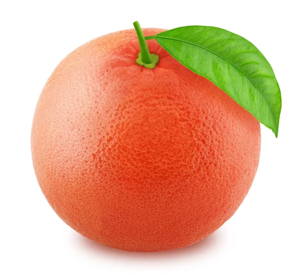 Grapefruit met blad geïsoleerd op een witte achtergrond — Stockfoto