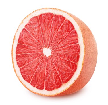beyaz izole kırmızı greyfurt yarısı