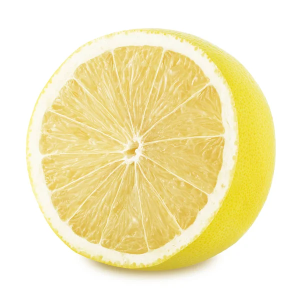 De helft van de witte grapefruit geïsoleerd op een witte achtergrond — Stockfoto