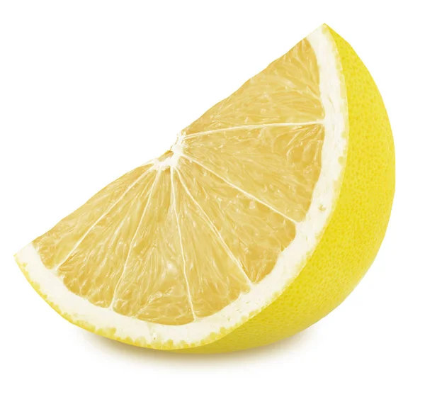 Rebanada de pomelo blanco aislado sobre un fondo blanco — Foto de Stock