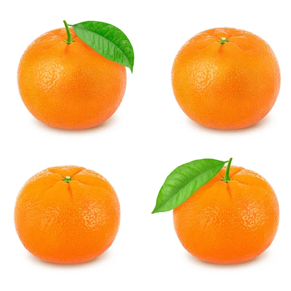 Zestaw mandarynka na białym tle na białym tle — Zdjęcie stockowe