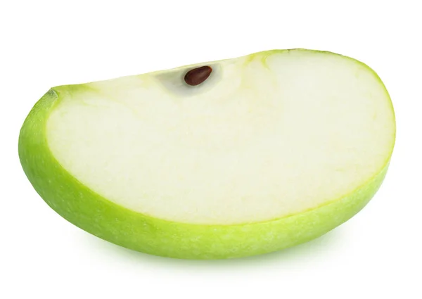 Plátek zeleného jablka izolovaných na bílém pozadí — Stock fotografie