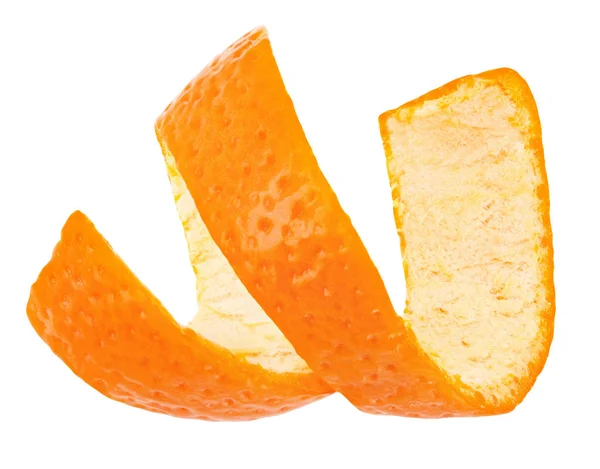Curl mandarin peel isolated on white background — Stock Photo, Image