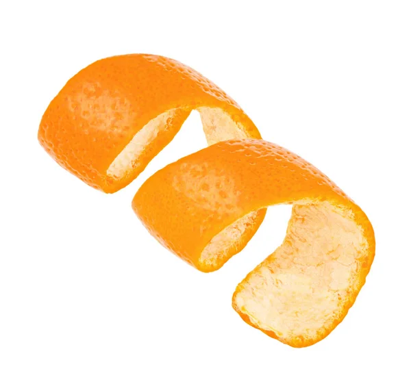 Curl orange peel isolated on white background — Stock Photo, Image