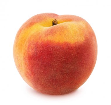 Beyaz izole şeftali. Tam alan derinliği.