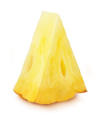 Dilim ananas beyaz izole. Detaylı rötuş.