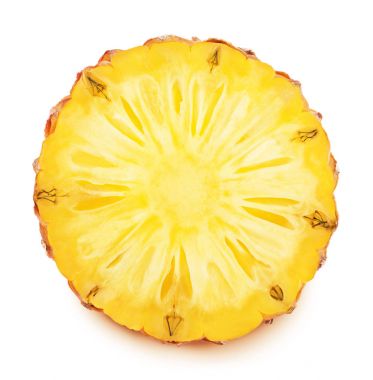 Dilim ananas beyaz izole.