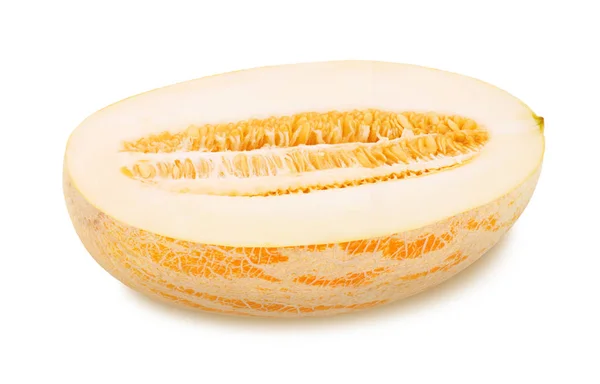 Half of juicy melon with seeds — Stock Photo, Image