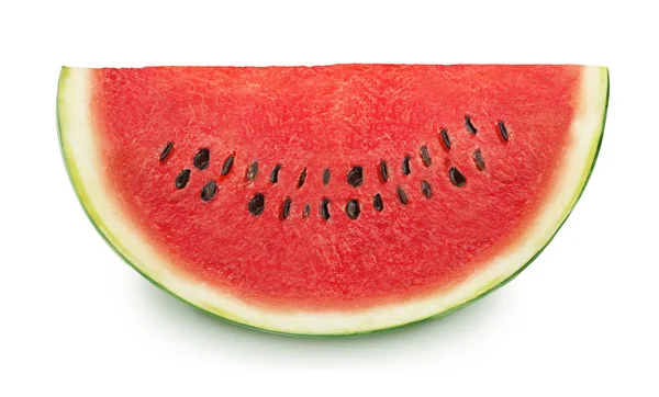 Scheibe leckere Wassermelone auf weißem Hintergrund. — Stockfoto