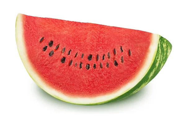 Scheibe leckere Wassermelone auf weißem Hintergrund. — Stockfoto