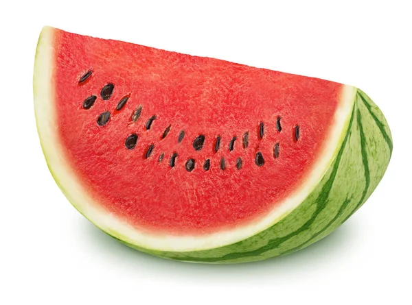 Scheibe leckere Wassermelone auf weißem Hintergrund. — Stockfoto