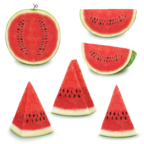 Uppsättning av vattenmeloner på en vit bakgrund. Som designelement. — Stockfoto