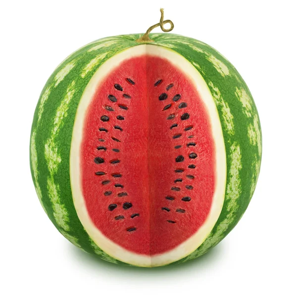 Skär välsmakande vattenmelon på vit bakgrund. — Stockfoto