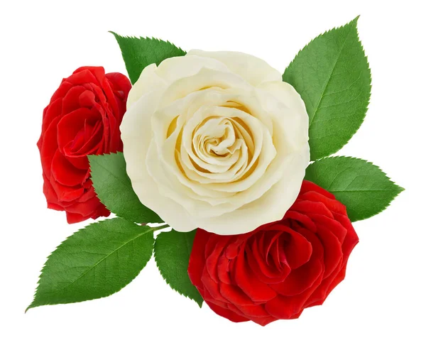 Blomsterarrangemang med rosor isolerade pÃ ¥en vit bakgrund med klippning bana. — Stockfoto