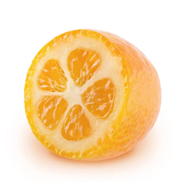 Half of kumquat isolated on white background. — Stock Photo, Image