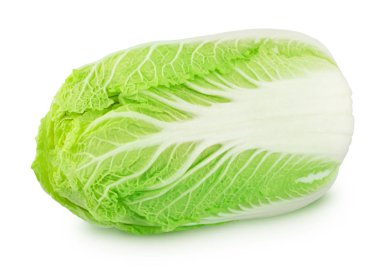 Beyaz arka planda izole edilmiş taze Çin lahanası..