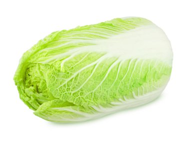 Beyaz arka planda izole edilmiş taze Çin lahanası..