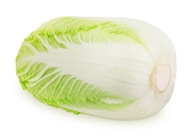 Beyaz arka planda izole edilmiş taze Çin lahanası..