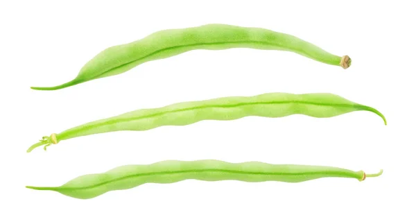 Set of whole green beans isolated on a white background. — Stock Photo, Image