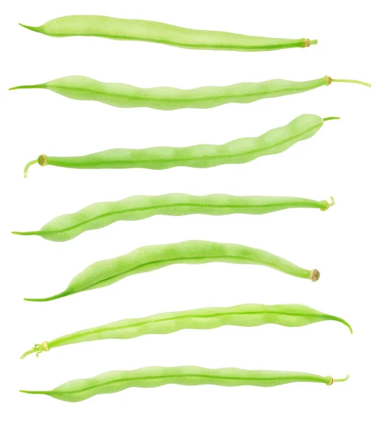Set of whole green beans isolated on a white background. — Φωτογραφία Αρχείου