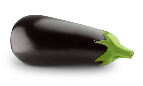 Hele aubergine of aubergine geïsoleerd op een witte achtergrond. — Stockfoto