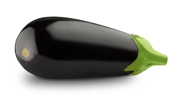 Hele aubergine of aubergine geïsoleerd op een witte achtergrond. — Stockfoto