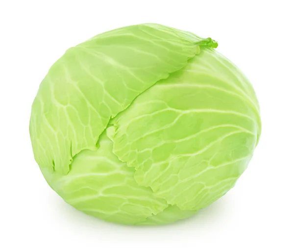 Verse Hele Groene Kool Geïsoleerd Een Witte Achtergrond Als Pakket — Stockfoto