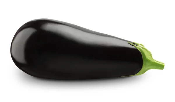 Hele aubergine of aubergine geïsoleerd op een witte achtergrond. — Stockfoto