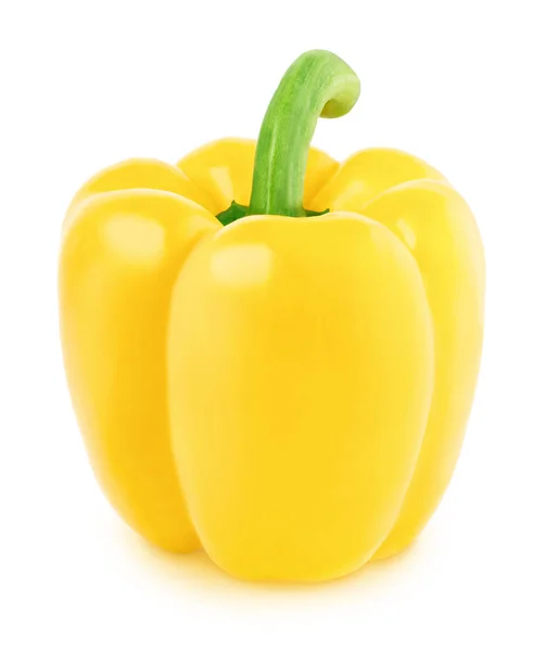 在白色背景上分离的新鲜的全黄色甜椒. — 图库照片